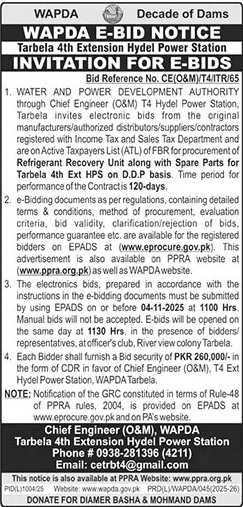 WAPDA Tender Notice